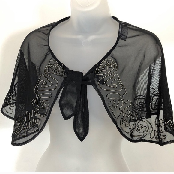 Anne Klein Accessories - Anne Klein Sirena Embroidered Shoulder Cape EUC